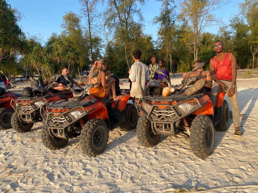 3-hour quad bike tours in Nungwi and Kendwa along coastal paths and through villages - Beach stops, sandbars, and the tide