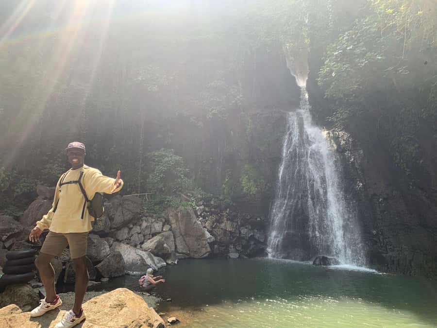 Arusha Waterfall Swim & Swing Adventure by Kingstone Asilia - Swimming below Mangalia Waterfall