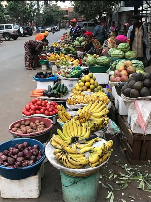 Guided City tour of Moshi - The food market: a close look at ordinary shopping