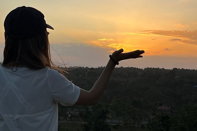 Moshi sunset experience - Climbing onto the bus roof for a better view