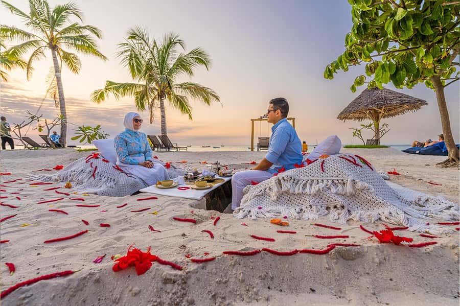 Romantic Beach Dinner with Drone Photos - The Candlelit Dinner and Custom Menu