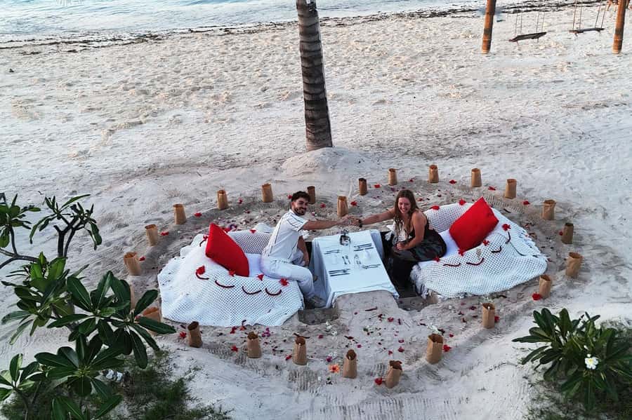 Romantic Beach Dinner with Drone Photos - A Personal Butler and Optional Touches