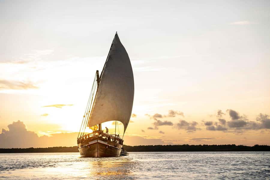 Sunset Dhow from Kendwa/Nungwi Magic Hour on the Ocean - What boarding may be like at the beach
