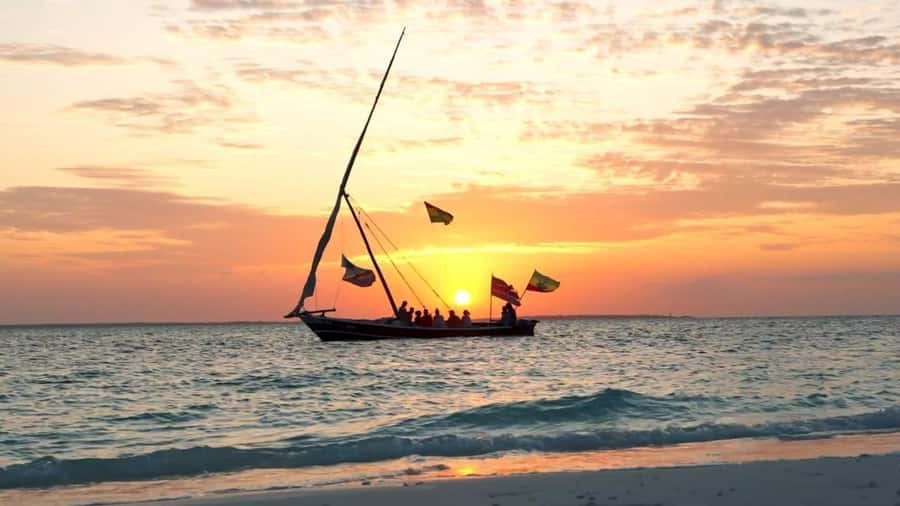 sunset dow Cruise at Kendwa Beach - Swimming, jumping, and fresh fruit on board
