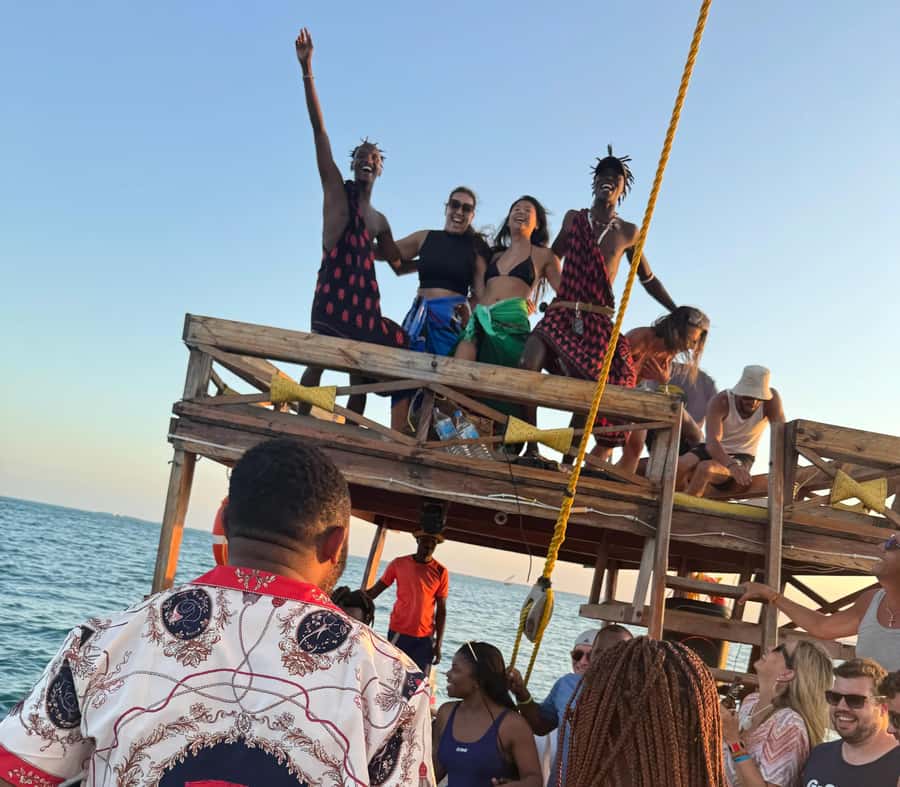 Sunset party cruise in Zanzibar with BoomBoom Boat - Music, MC, and the party atmosphere