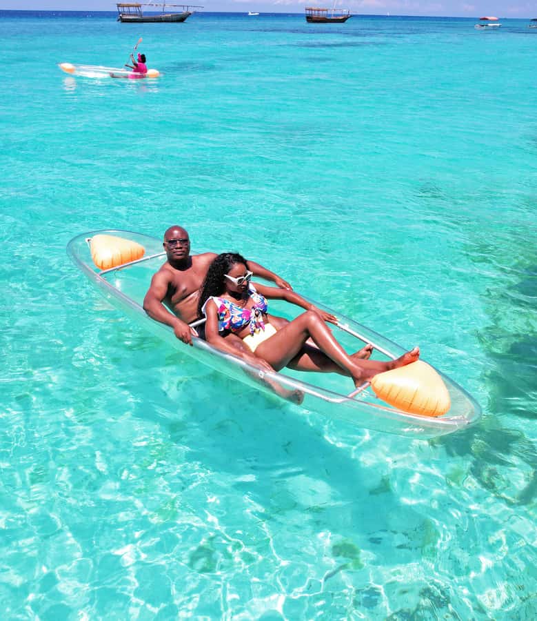 Zanzibar: Transparent Kayak and Drone (with Pickup Included) - Pickup from Nungwi or Kendwa