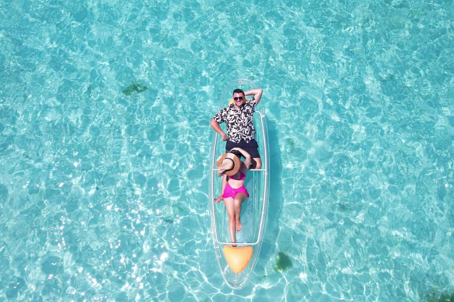 Zanzibar: Transparent Kayak and Drone (with Pickup Included) - Who will enjoy it most